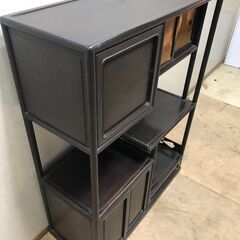 箪笥 飾り棚 違い棚 茶道具透かし彫り 和箪笥 アンティーク ビンテージ　レトロ　昭和レトロ　【糸島市内 送料無料】48327-1-2-030の画像