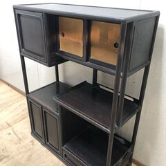 箪笥 飾り棚 違い棚 茶道具透かし彫り 和箪笥 アンティーク ビンテージ　レトロ　昭和レトロ　【糸島市内 送料無料】48327-1-2-030の画像