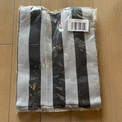 新品未開封！ストライプ　ニットトートバッグ　トーングレーの画像