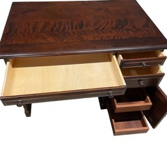 良品】北海道民芸家具 机 社長机 家具 テーブル デスク 片袖机