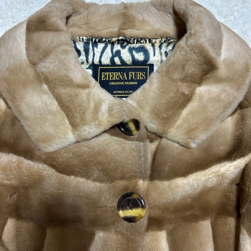 値下げ高級品、美品、逸品、ETERNA FUR 毛皮コート ベージュ