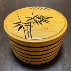 【新品未使用】おひつ型三段重　竹柄　20cm ちらし寿司やおせち...