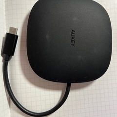AUKEYワイヤレス充電式 USB-Cハブ ブラックCB-C70