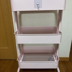 【お譲り先決定】IKEA ワゴン　ピンク 