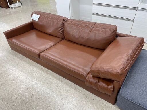 ★ジモティ割あり★  2人掛け ソファ 茶 H40×D75×W190 クリーニング済み TJ10203
