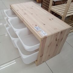 ★ジモティ割あり★ IKEA ラック 木目調 H52.5×D43×W93 クリーニング済み HJ5352の画像
