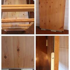 北欧パイン材 多機能収納棚の画像