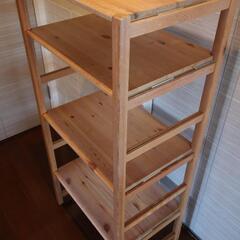 北欧パイン材 多機能収納棚の画像