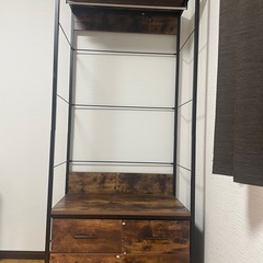 【日程調整中】ハンガーラックセット(Nステイン1880BR/追加引出しユニット) ニトリの画像