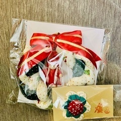 クリスマスリース＆バッヂ 新品未開封の画像