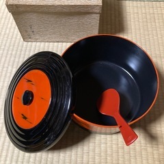 【美品】根来塗　御飯櫃　5人用　塗分　漆器の画像