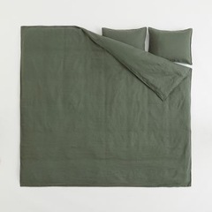 高品質100%リネン掛け布団カバーセット（ダブルサイズ・美品）