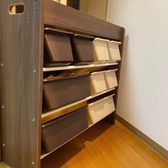 おもちゃ収納　ブラウンの画像