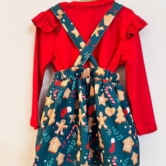 SHEIN クリスマス サスペンダー付きスカート 4Yの画像
