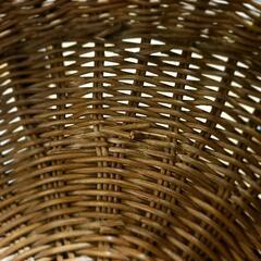 藤かご ラタンラック 2段の画像