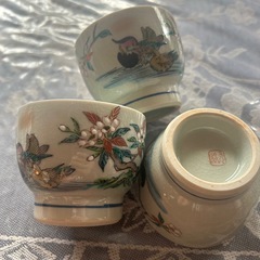 茶器　湯呑茶碗　九谷焼　３つセット　湯呑みの画像