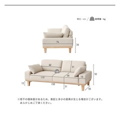 2人掛けソファ Shelo(シェロ) 北欧ナチュラル　返品不可/取りに来て下さる方限定の画像