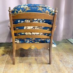 家具 生活家具 飛騨産業　一人掛けチェア　ブラウン×花柄の画像