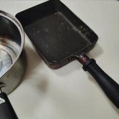 2点おまとめ　卵焼きフライパンと鍋の画像