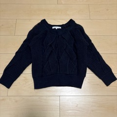 MERCURYDUO ケーブルニットセーター F ネイビー