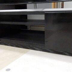 札幌市 清田区/テレビ台 木目調ブラック 幅120 引出し式 木製テレビボード AVボードの画像