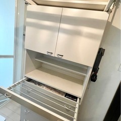 【バスタオルも干せる】洗面所 収納　ランドリー  チェスト　サニタリー キャビネット　　の画像