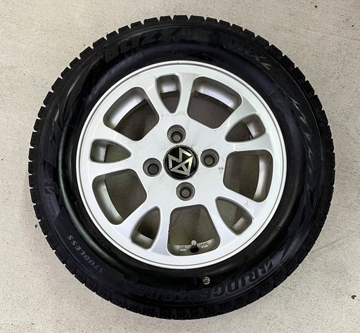 BRIDGESTONE BLIZAK 165/65R13 スタッドレスタイヤ(アルミホイール付)4本セット