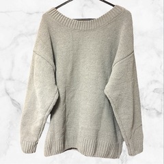 【美品】アズールバイマウジー❤ニットセーター　グレー Vネック 長袖　レディースの画像