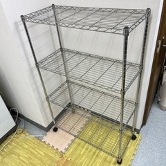 スチールラック　棚4枚　キャスター付き　横幅79cm 奥行34c...