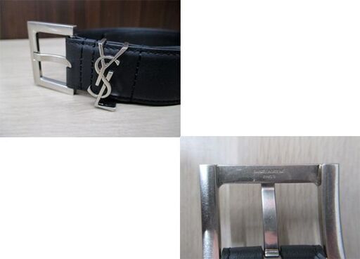 本物 イヴ・サンローラン YSL レディース ベルト シルバー ブラック 全長約95㎝ GRZ558088・80・0320 苫小牧西店