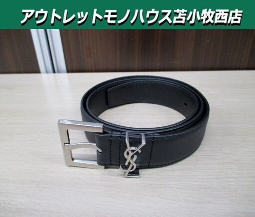 本物 イヴ・サンローラン YSL レディース ベルト シルバー ブラック 全長約95㎝ GRZ558088・80・0320 苫小牧西店