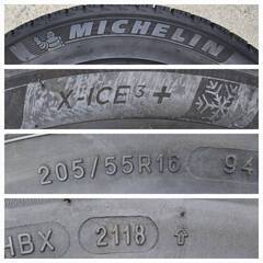 ～SOLD！～【中古】ミシュラン スタッドレスタイヤ 205/55R16 4本セット MICHELIN X-ICE3+　205/55-16　2018年製の画像