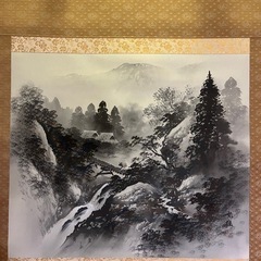 掛け軸 水墨山水の画像