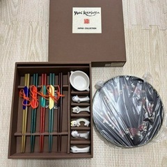桂由美　箸、箸置き、お盆セット　新品未使用