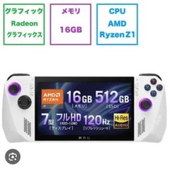 ゲーミングpc ASUS RogAlly Z1extremeの画像