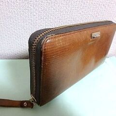 ◆kate spade new york ケイトスペード P091 長財布 ラウンドファスナー レザー 中古品の画像