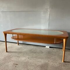 メーカー不明 ガラステーブル センターテーブル リビングテーブル ロー