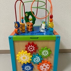 木製知育玩具 ビーズ遊びと形はめ
