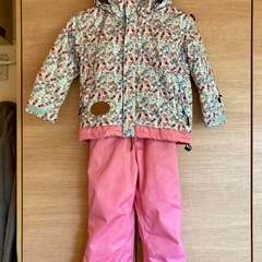 【値下げ❗️】スキーウェア花柄、ピンク110cm
