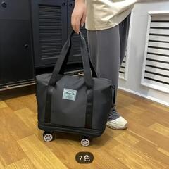 軽量トラベルダッフルバッグ キャスター付き拡張可能バッグ キャリーバッグ ブルーの画像