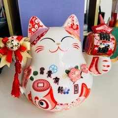 風生水起 招き猫 貯金箱 インテリア 置物　商売繁盛　金運UP