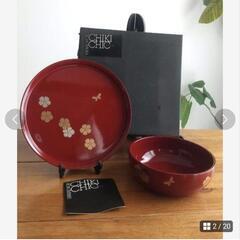 HANAE MORI　漆器　盆付菓子鉢　CHIKI CHICしっきシック　未使用の画像