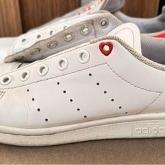 adidas Stan Smith ホワイト レッド 23.5cmの画像