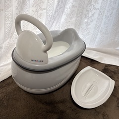 【美品】3WAYおまる グレー 永和 補助便座・ステップとしても...