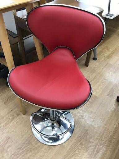 ★ジモティ割あり★  カウンターチェア レッド H×W×D クリーニング済み KJ7358