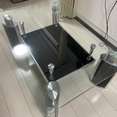 ヴィンテージ　ガラステーブル　ダイニングテーブル　ローテーブル　