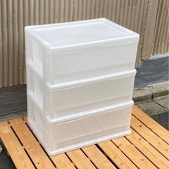 プラスチック3段収納ケース