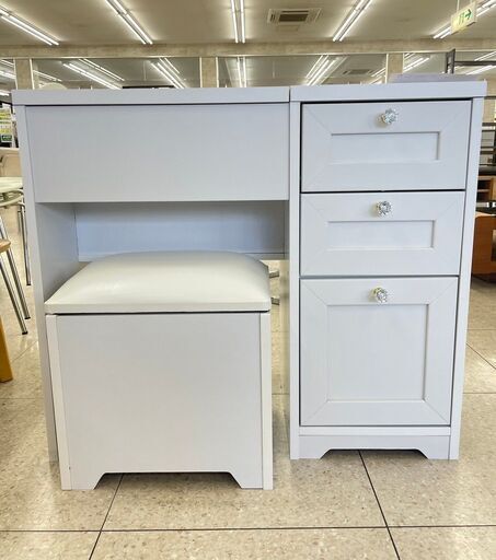 ★ジモティ割あり★ 未使用品 ドレッサー 白 H70×D42×W80 クリーニング済み TJ10214