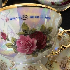 ティーとコーヒー高級ボーンチャイナコーヒーカップセット磁器ティー9セット新品9点の画像