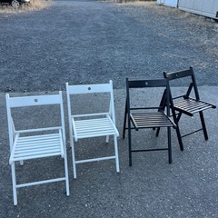 白売り切れ！黒のみ！一脚1800円 IKEA 折り畳み椅子 木製...